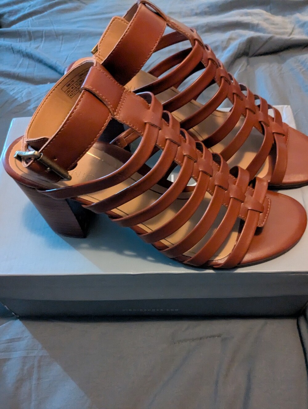 Vionic Cognac Strappy Block Heel Sandals - Women
